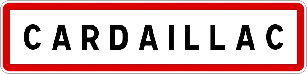Obraz premium Panneau entrée ville agglomération Cardaillac / Town entrance sign Cardaillac