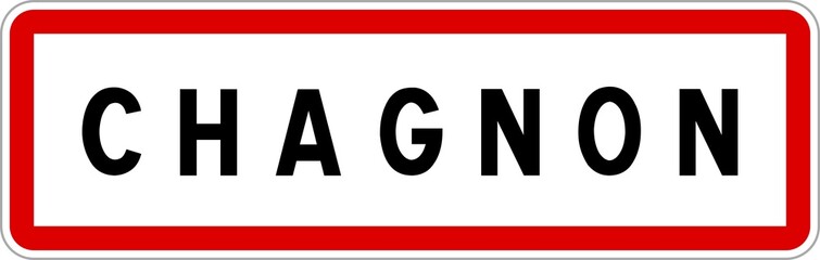 Panneau entrée ville agglomération Chagnon / Town entrance sign Chagnon