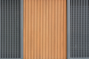 detail of a wooden and metal facade