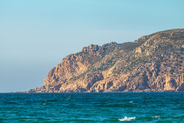 Fototapeta na wymiar An incredible cliff near the beach in the coastline of Portugal
