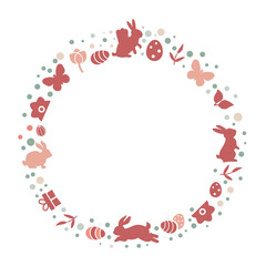 Happy easter wreath - decorative vector illustration