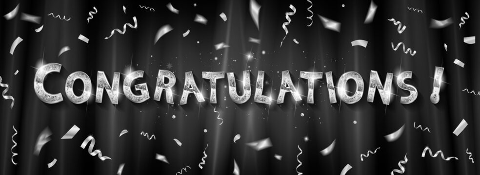 Congratulations. Silver inscription.