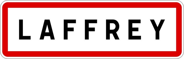 Panneau entrée ville agglomération Laffrey / Town entrance sign Laffrey
