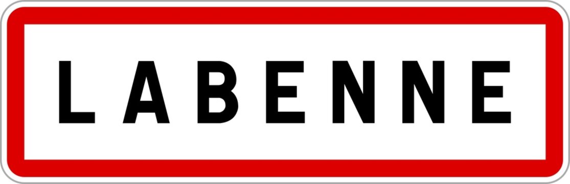 Panneau entr&eacute;e ville agglom&eacute;ration Labenne / Town entrance sign Labenne