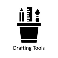 Drafting Tools vector Solid Icon Design illustration. Educational Technology Symbol on White background EPS 10 File