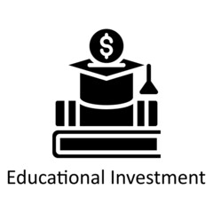 Educational Investment  vector Solid Icon Design illustration. Educational Technology Symbol on White background EPS 10 File