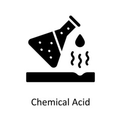 Chemical Acid vector Solid Icon Design illustration. Educational Technology Symbol on White background EPS 10 File
