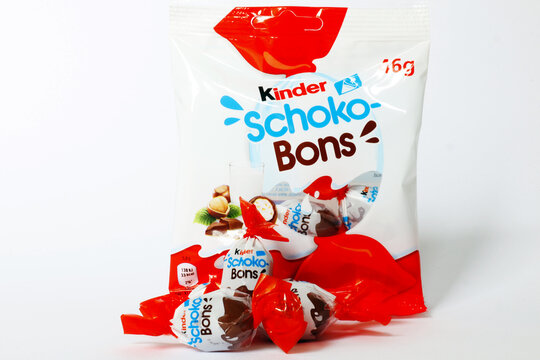 Italy &ndash; April 6, 2022: Kinder Schoko-Bons Chocolate. Kinder is a brand of food products of Ferrero