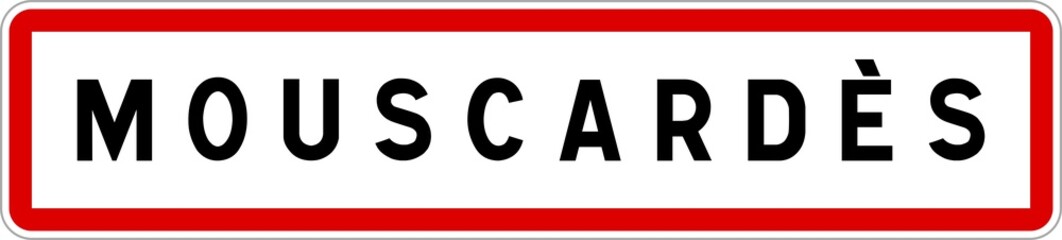 Panneau entr&eacute;e ville agglom&eacute;ration Mouscard&egrave;s / Town entrance sign Mouscard&egrave;s