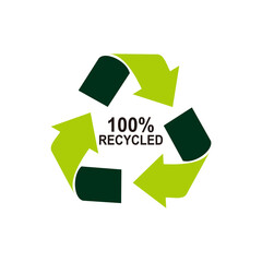 100 recycled arrows sign vector illustration	