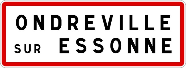 Panneau entrée ville agglomération Ondreville-sur-Essonne / Town entrance sign Ondreville-sur-Essonne