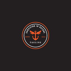 Fototapeta premium anchor logo design vector graphic icon symbol illustration