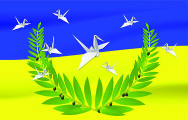 May there be peace in Ukraine. Use multiple paper bird symbols.