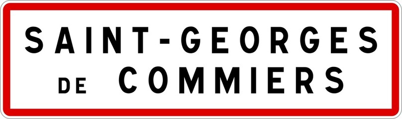 Panneau entrée ville agglomération Saint-Georges-de-Commiers / Town entrance sign Saint-Georges-de-Commiers