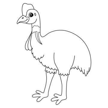 recommend clip art: Cassowary Bird Animal Coloring Page Isolated