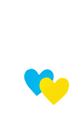 Heart in the colors of the Ukrainian flag. Stop the war concept. Heart isolated on white background