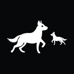two white dog logo 