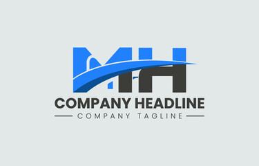 MH Letter Logo Design with Creative Modern Trendy Typography and Creative Colors.