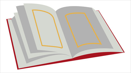 Hand-drawn Quran on a white isolated background. Flat style.