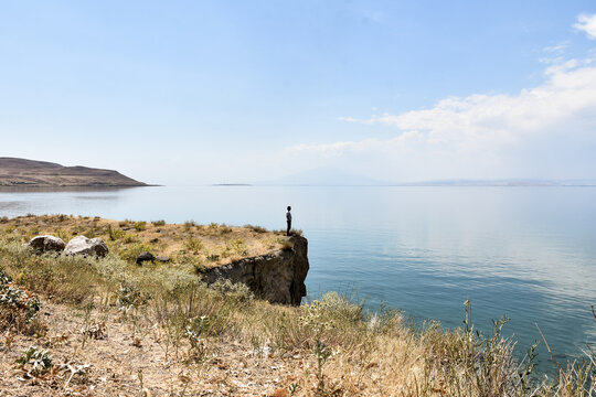 a man looks like he's about to commit suicide by the lake coast