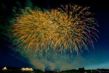 Giant multicolored fireworks