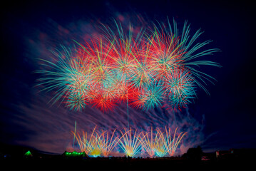 Giant multicolored fireworks