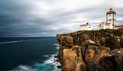 Fototapeta na wymiar view of the Cabo Carvoeira lighthouse in Peniche