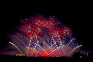 Giant multicolored fireworks