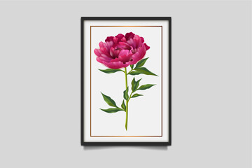 Watercolor Photo Frame Flower Design Template