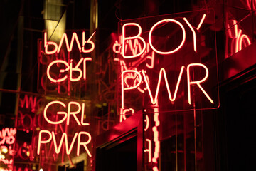 Neon sign used for toilets
