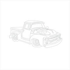 Naklejka premium Modern Car vector , Illustration of a car Business car Luxury life Technology concept Car line art , coloring book page for kids and adults coloring book page for adult drawing