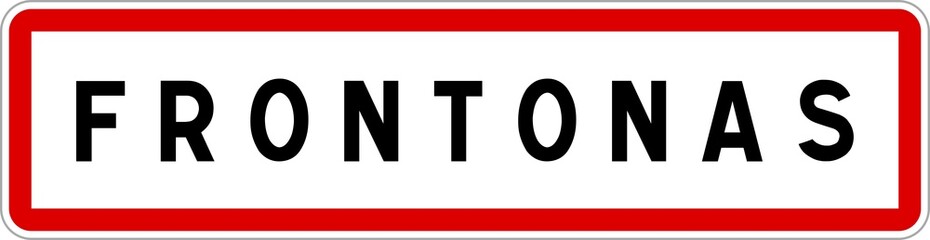 Panneau entrée ville agglomération Frontonas / Town entrance sign Frontonas