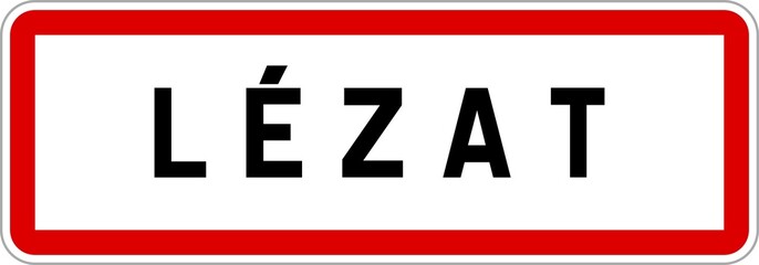 Panneau entrée ville agglomération Lézat / Town entrance sign Lézat