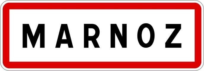 Panneau entrée ville agglomération Marnoz / Town entrance sign Marnoz