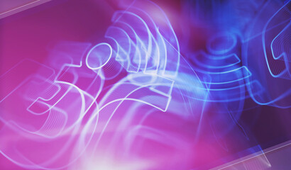 5G high-speed mobile phone network symbol digital concept 3d illustration