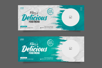 social media social media cover banner template for food promotion .cover banner food advertising discount sale