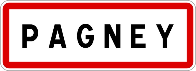 Panneau entrée ville agglomération Pagney / Town entrance sign Pagney
