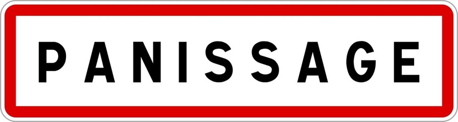 Panneau entrée ville agglomération Panissage / Town entrance sign Panissage