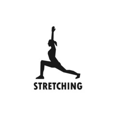 Woman doing Yoga stretching simple black vector silhouette illustration.