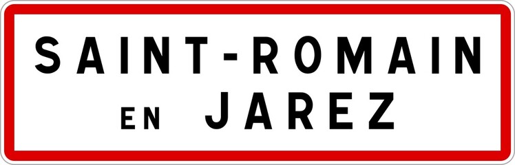 Panneau entrée ville agglomération Saint-Romain-en-Jarez / Town entrance sign Saint-Romain-en-Jarez
