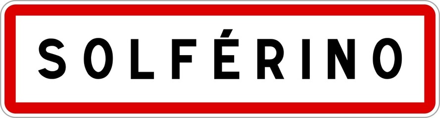 Panneau entrée ville agglomération Solférino / Town entrance sign Solférino - obrazy, fototapety, plakaty