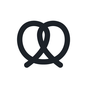 recommend clip art: Pretzel icon. Bakery and pastry isolated vector silhouettes