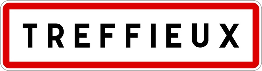Panneau entrée ville agglomération Treffieux / Town entrance sign Treffieux