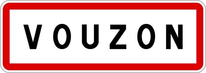 Panneau entrée ville agglomération Vouzon / Town entrance sign Vouzon