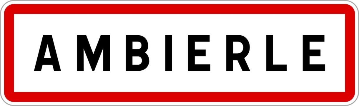 Panneau entr&eacute;e ville agglom&eacute;ration Ambierle / Town entrance sign Ambierle