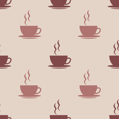 Seamless pattern with coffee cup