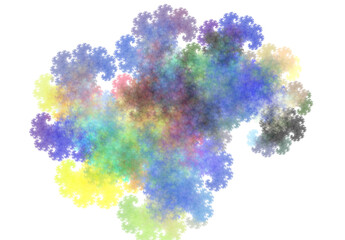 Rainbow fractal fantasy abstract, smoke and light.