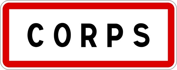 Panneau entrée ville agglomération Corps / Town entrance sign Corps