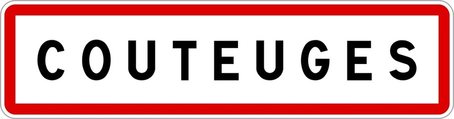 Panneau entrée ville agglomération Couteuges / Town entrance sign Couteuges
