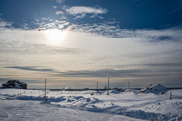 winter landscape in the mountains of the Circumpolar Urals